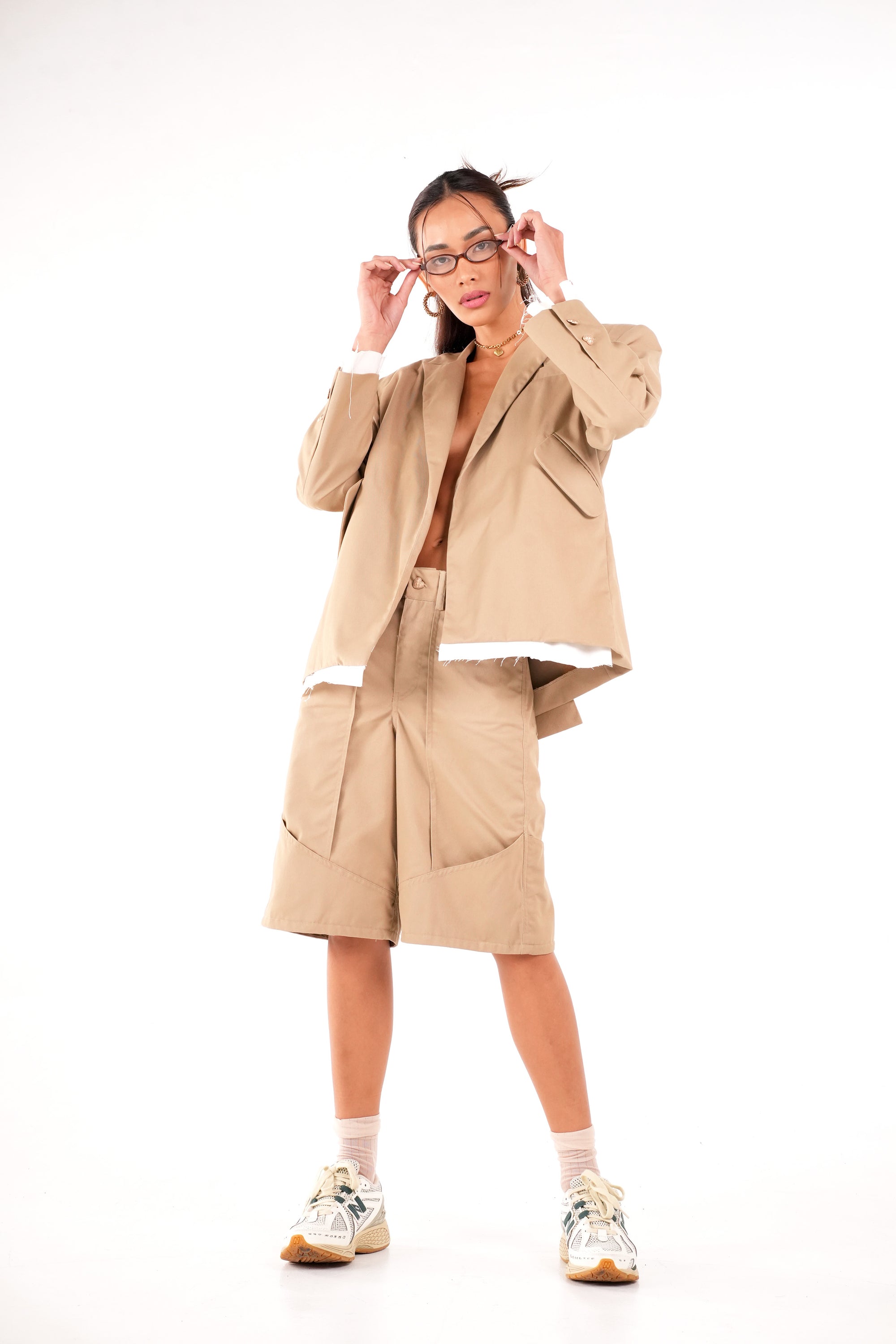 khaki wool blazer