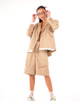 khaki wool blazer