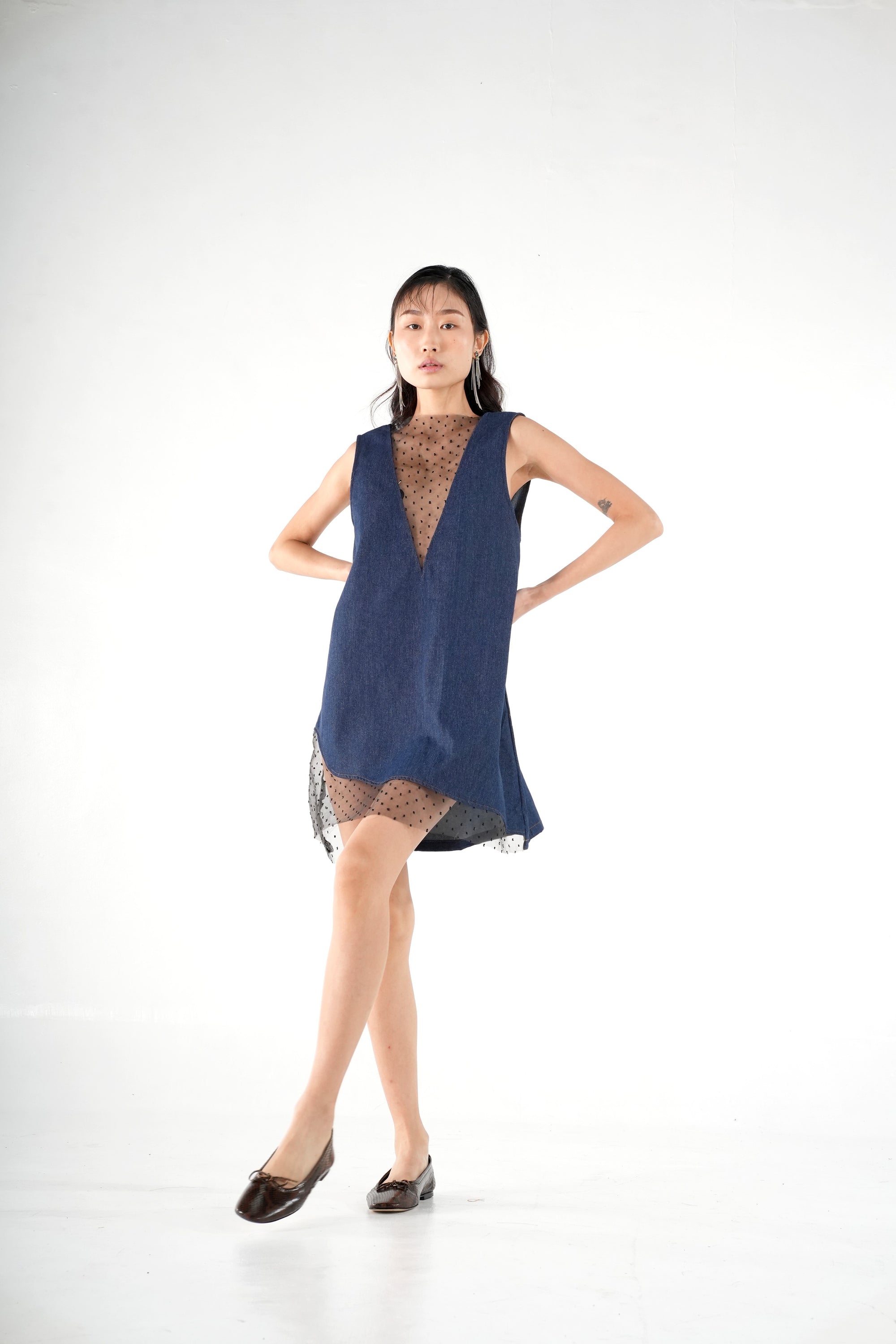 dark blue mini dress