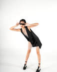 Daniella Chiffon Mini Dress | Black