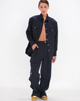 pinstrip black shirt