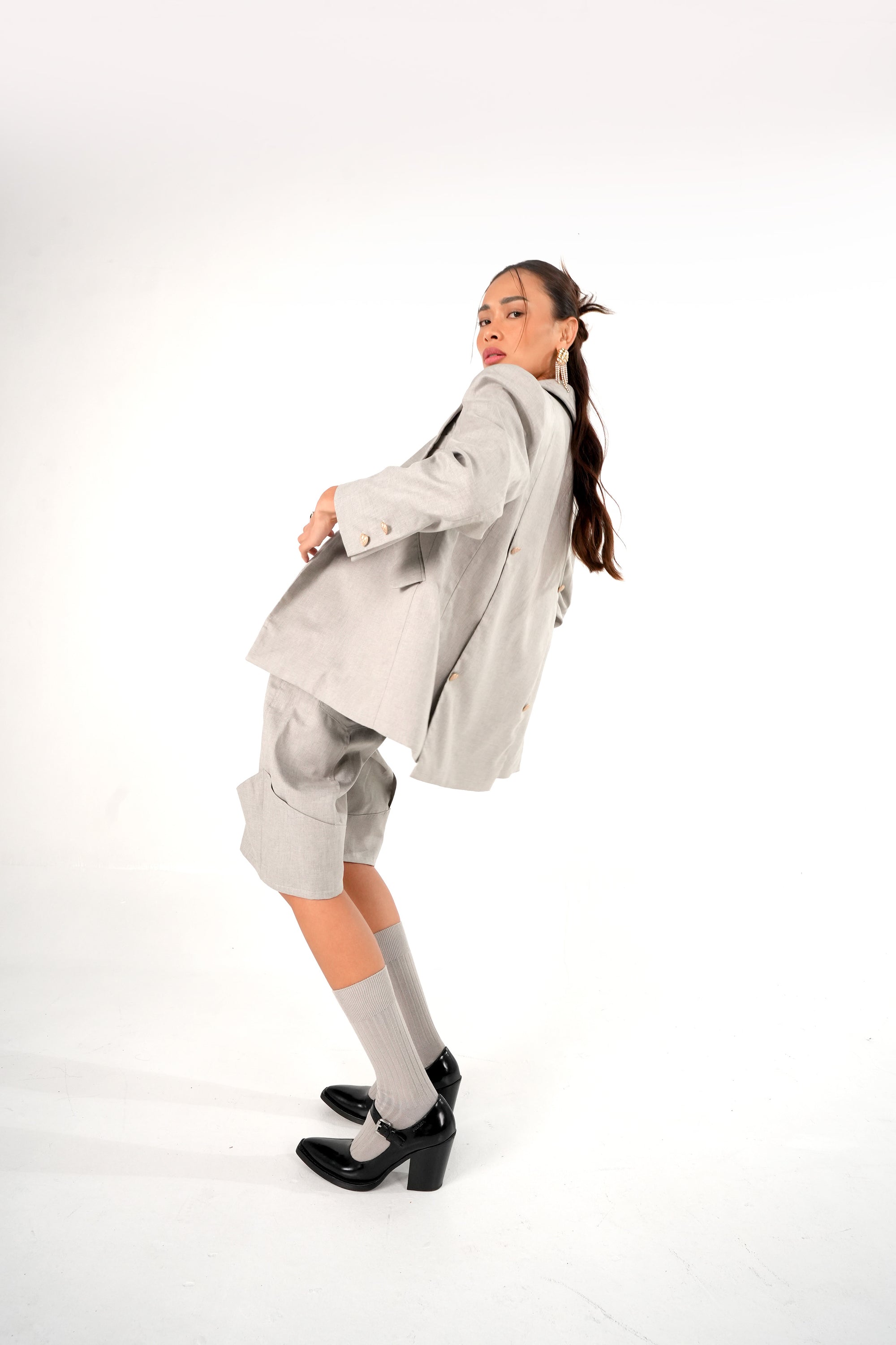 structured shoulder blazer