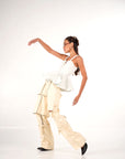women cream pants