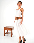 fit and flare white dress