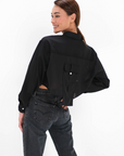 black crop shirt
