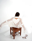 Eyal Leather Airmesh Top | White