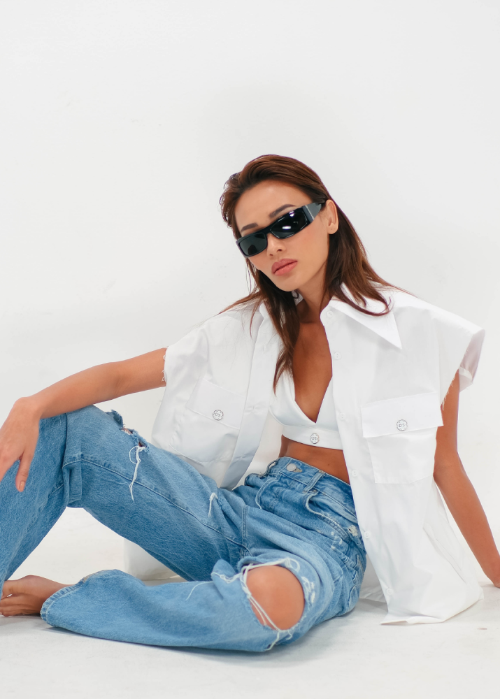 Tiffany Oversized Cotton Shirt | White