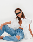 Tiffany Oversized Cotton Shirt | White