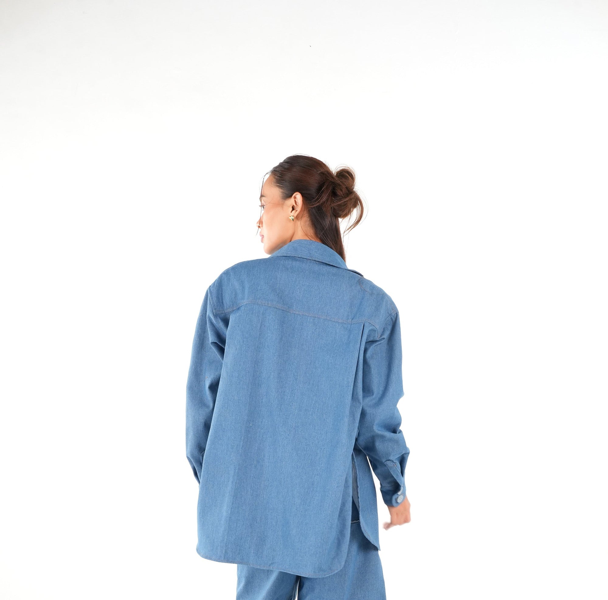 drop shoulder denim shirt