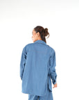 drop shoulder denim shirt