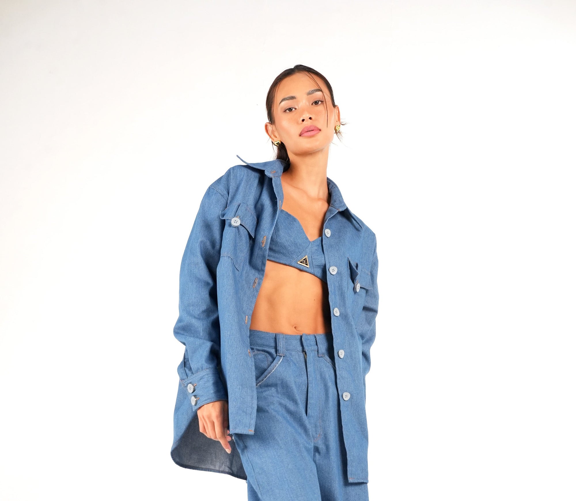 loose fit denim shirt