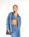 loose fit denim shirt