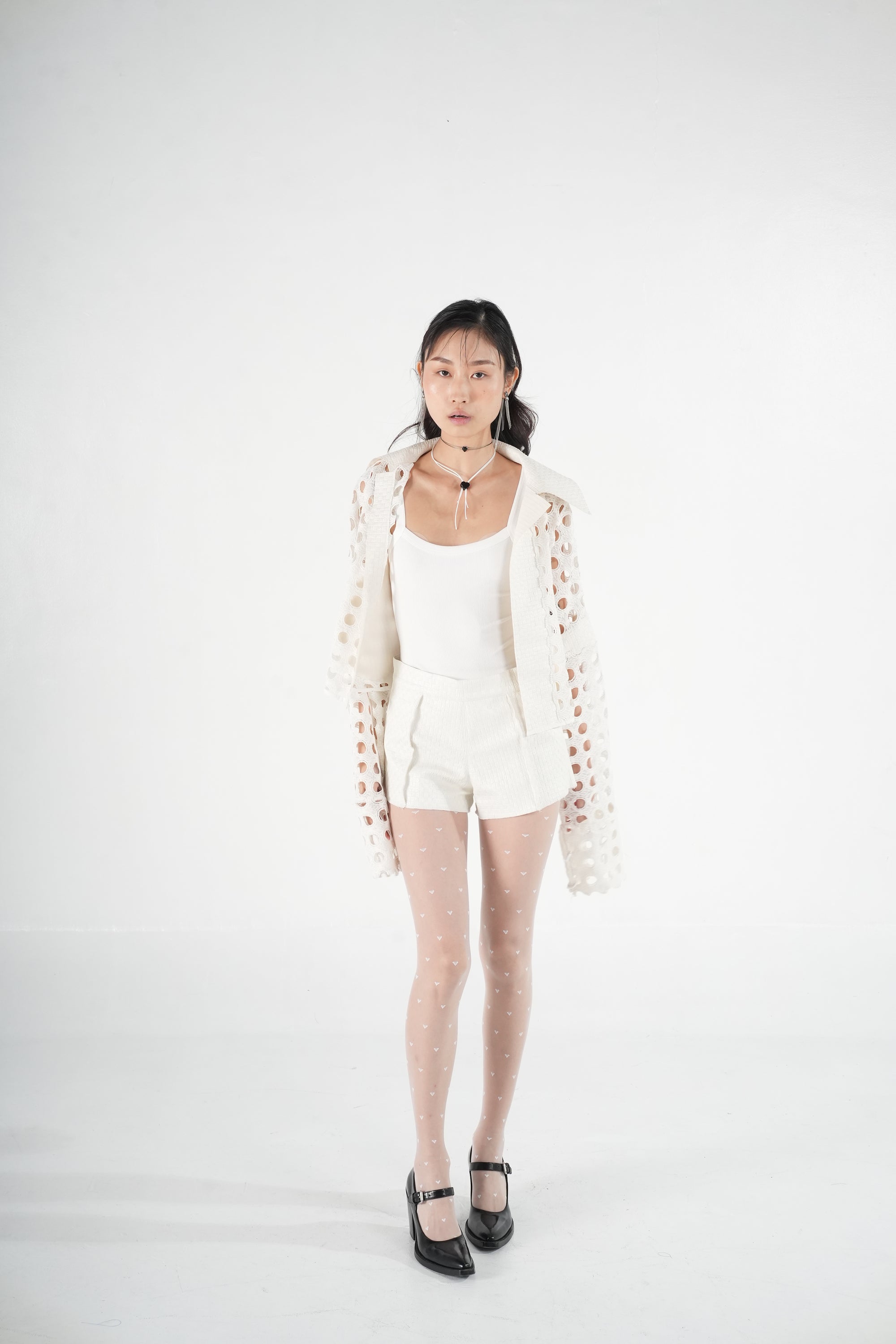 Eyal Leather Shorts | White