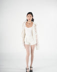 Eyal Leather Shorts | White