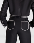 Contrast Slim Fit Trousers | Black