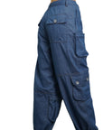 Naama Loose-Fit Denim Cargo Pants | Medium Blue