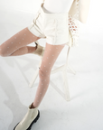 Eyal Leather Shorts | White