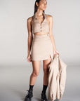structured fitted mini skirt