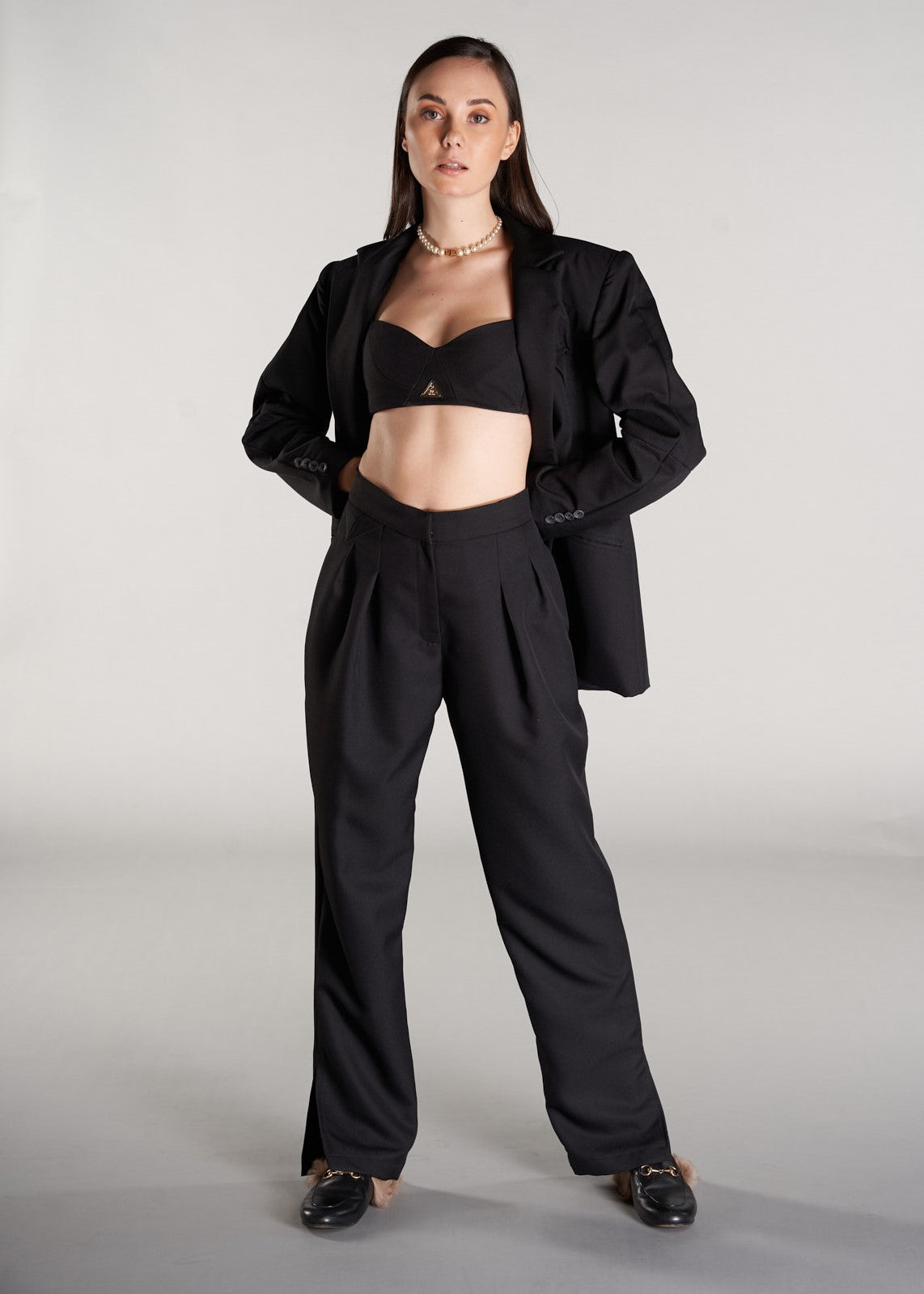 black bralette top