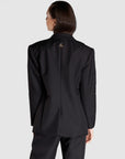 Wide Shoulder Blazer