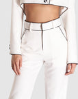 high waisted white trouser