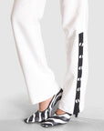 contrast button striped trouser
