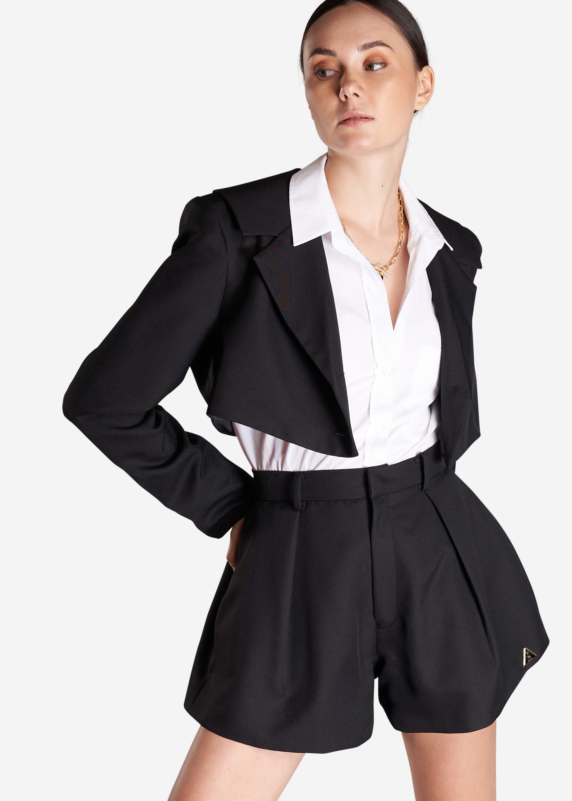 stone cropped blazer