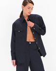 Sophia Pinstripe Casual Shirt | Black