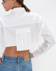 back pocket crop shirt