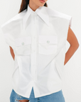 pointed collar shirt