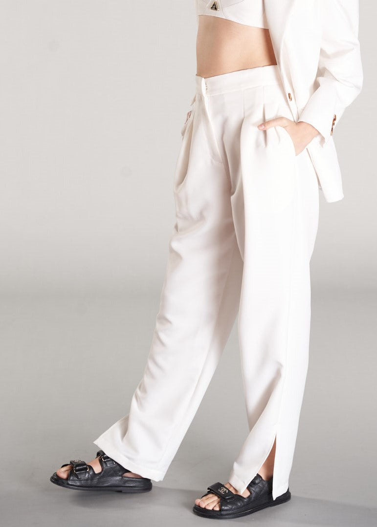 tailored white trouser